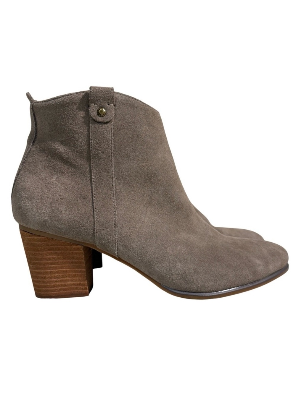 G.H. Bass Suede Ankle Boots Taupe‎ Tan Heels Fall Booties Shoes Fall Size 7.5
